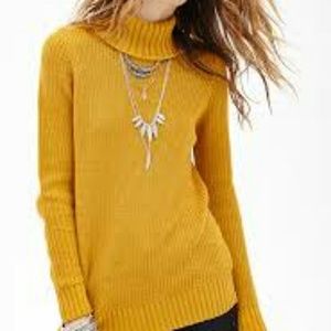 Orange ribbed turtleneck